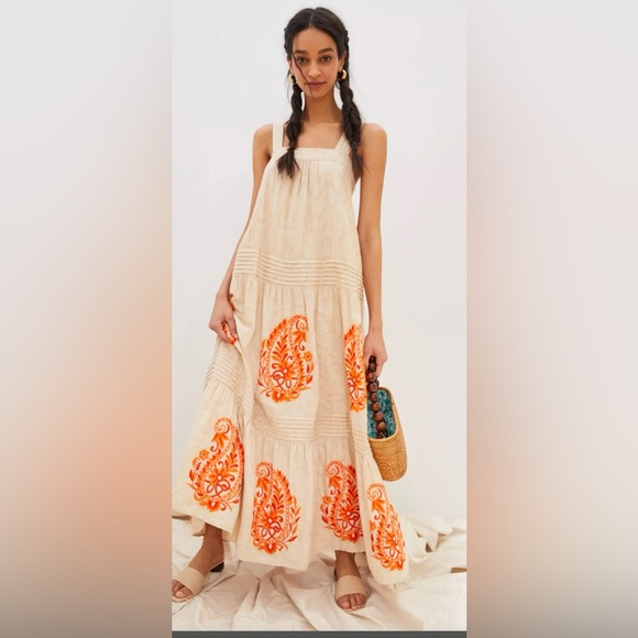 Anthropologie Dresses & Skirts - XS Anthropologie Felicity Embroidered Maxi Dress